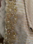 pure silk gold hand work blouse /gold stripes maggam blouse /pure tissue silk zardosi blouse / hand embroidered blouse /ready made blouse