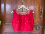 Red sleeveless hand embroidery blouse  / saree maggam red blouse /red saree blouse/ hand embroidered blouse / ready made blouse zardosi