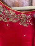 Red sleeveless hand embroidery blouse  / saree maggam red blouse /red saree blouse/ hand embroidered blouse / ready made blouse zardosi