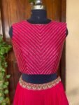 Women pink lehenga set/teen crop top embroidery lehenga/Pink chiffon crop top skirt USA/wedding lehenga USA/lehenga choli/crop top lehenga
