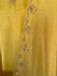 Hand embroidered Anarkali with lurex stripes dupatta / yellow anarkali suit set / chanderi anarkali dupatta USA / Indian dresses/ voggish