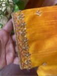 Yellow hand embroidery blouse/orange saree maggam blouse/yellow zardosi blouse / hand embroidered blouse/ready made blouse/hand work blouses