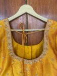 Yellow hand embroidery blouse/orange saree maggam blouse/yellow zardosi blouse / hand embroidered blouse/ready made blouse/hand work blouses