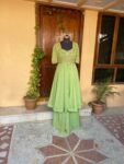 Anarkali suit usa /anarkali sharara kurta/ sharara embroidered anarkali/Mehedi outfit/voggish /green anarkali/mehendi wedding /sharara set
