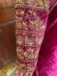 Hand Embroidered Velvet Saree with Stitched Blouse