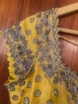 Hand Embroidered Silk Bridal Blouse: Yellow Zardosi Maggam Work