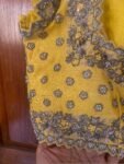Hand Embroidered Silk Bridal Blouse: Yellow Zardosi Maggam Work