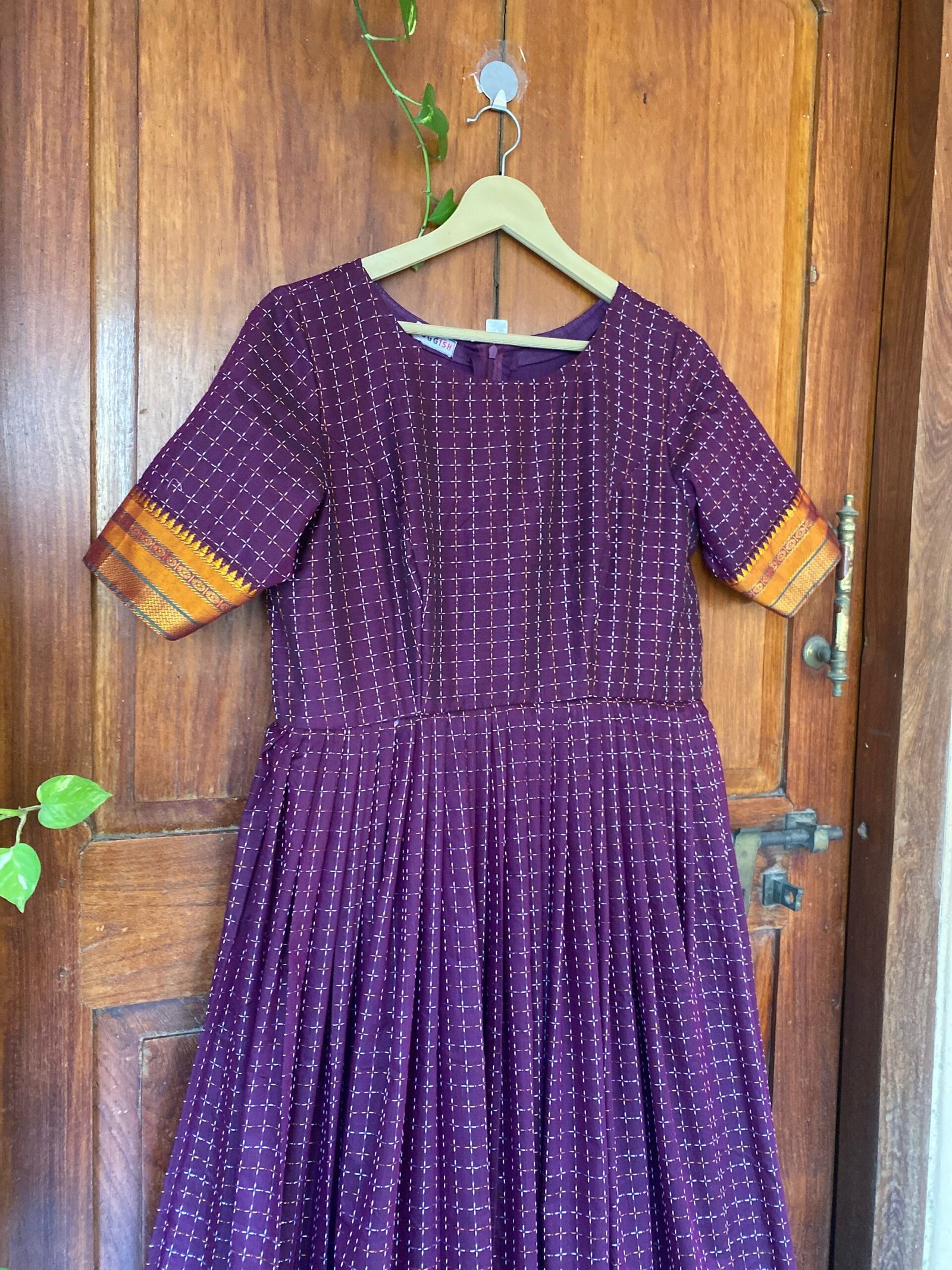 Anarkali usa / anarkali kurta / pure Handloom dress with border /pure cotton anarkali/ narayanpet pattu dress / handloom kanchi cotton dress
