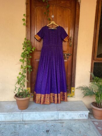 Anarkali usa / anarkali kurta / pure Handloom dress with border /pure cotton anarkali/ narayanpet pattu dress / handloom kanchi cotton dress