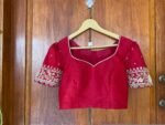 pure silk hand embroidery blouse /saree maggam blouse /red zardosi blouse /maroon red hand embroidered blouse /red ready made blouse zardosi