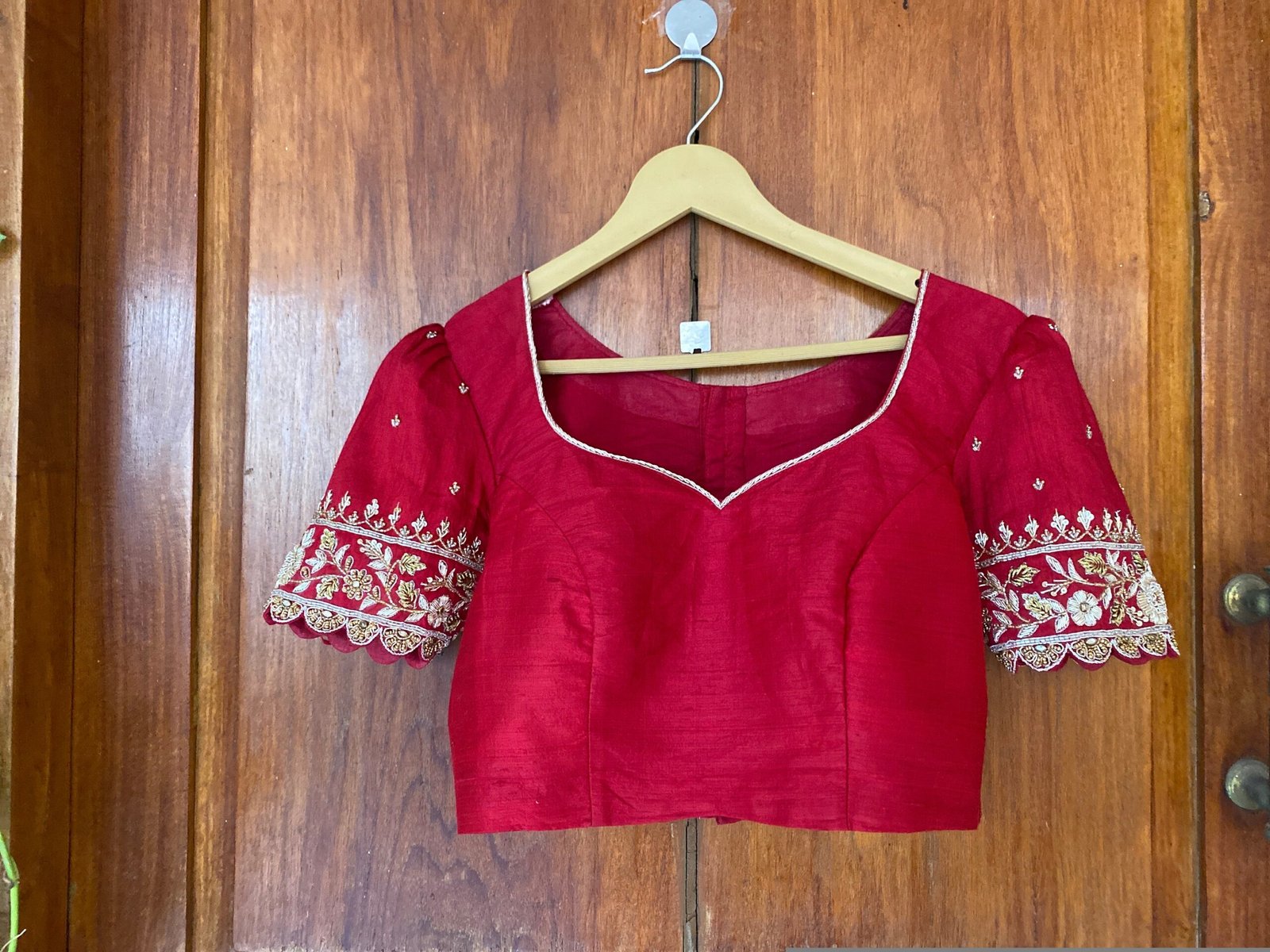 pure silk hand embroidery blouse /saree maggam blouse /red zardosi blouse /maroon red hand embroidered blouse /red ready made blouse zardosi
