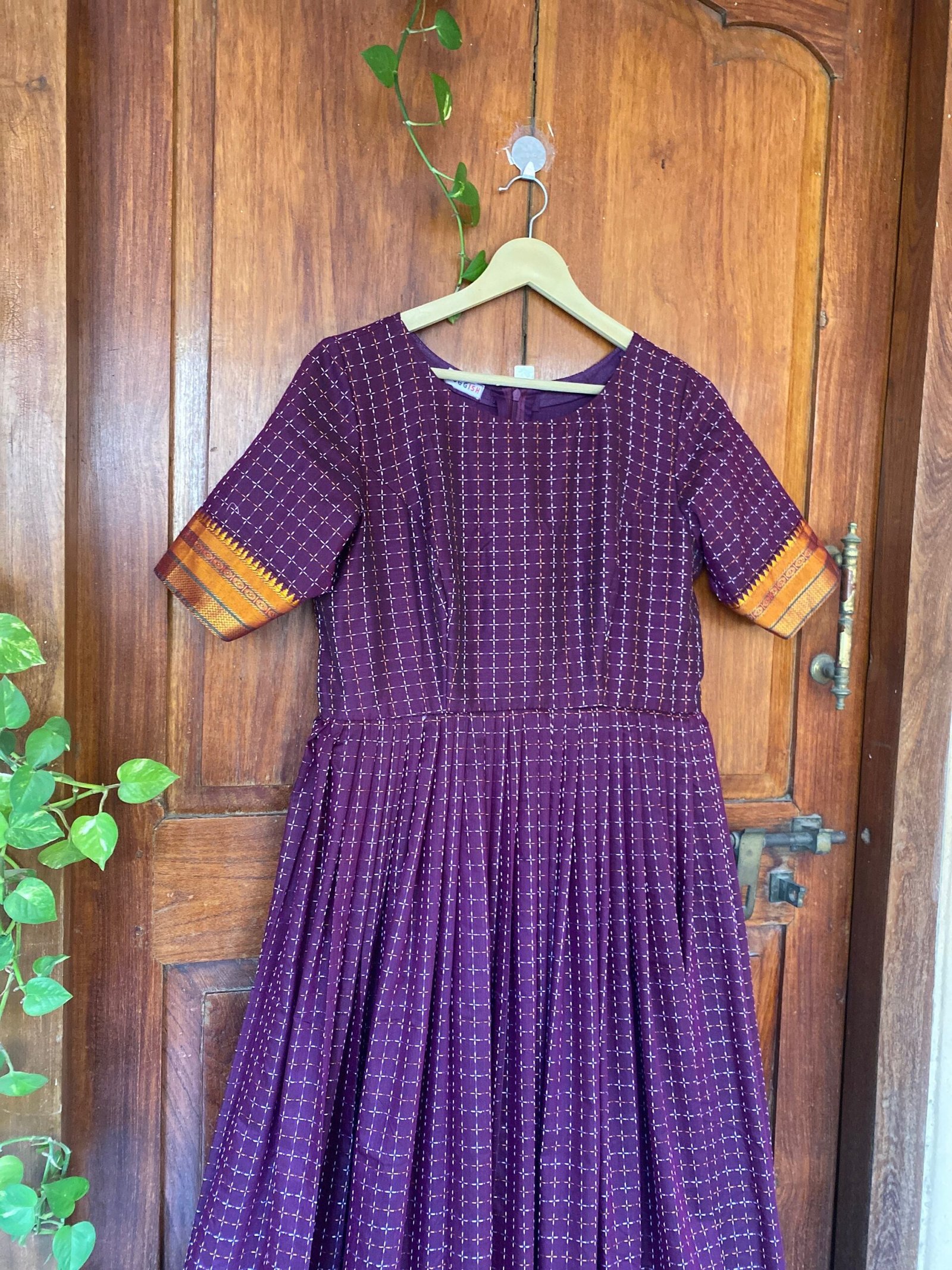 Anarkali usa / anarkali kurta / pure Handloom dress with border /pure cotton anarkali/ narayanpet pattu dress / handloom kanchi cotton dress
