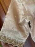 Hand Embroidered Zardosi Blouse: Gold Tissue Silk Maggam Work