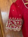 pure silk hand embroidery blouse /saree maggam blouse /red zardosi blouse /maroon red hand embroidered blouse /red ready made blouse zardosi