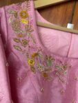 Pure silk hand embroidery blouse/saree maggam light pink blouse /pink saree blouse/ hand embroidered blouse / pink ready made blouse zardosi