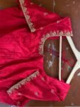 pure silk hand embroidery blouse / saree maggam red blouse / raw silk zardosi blouse / hand embroidered blouse / ready made blouse zardosi/