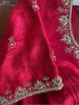 pure silk hand embroidery blouse / saree maggam red blouse / raw silk zardosi blouse / hand embroidered blouse / ready made blouse zardosi/