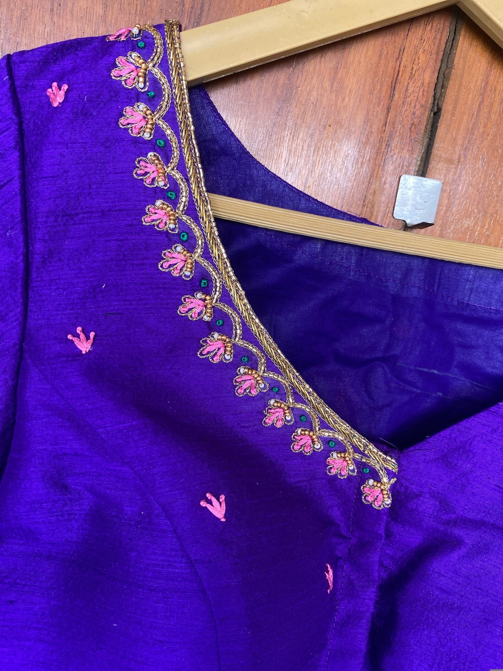 pure silk purple hand embroidery blouse /saree maggam blouse / bird embroidery blouse / hand embroidered blouse / purple ready made blouse
