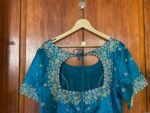 pure silk hand embroidery blouse/blue maggam blouse /raw silk zardosi blouse/hand embroidered blouse/designer ready made blouse/wedding blou