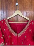pure silk hand embroidery blouse /saree maggam blouse /red zardosi blouse /maroon red hand embroidered blouse /red ready made blouse zardosi