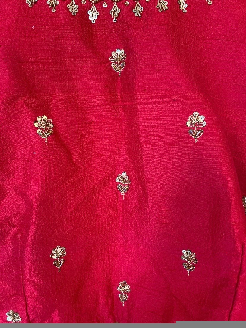 pure silk hand embroidery blouse /saree maggam blouse /red zardosi blouse /maroon red hand embroidered blouse /red ready made blouse zardosi