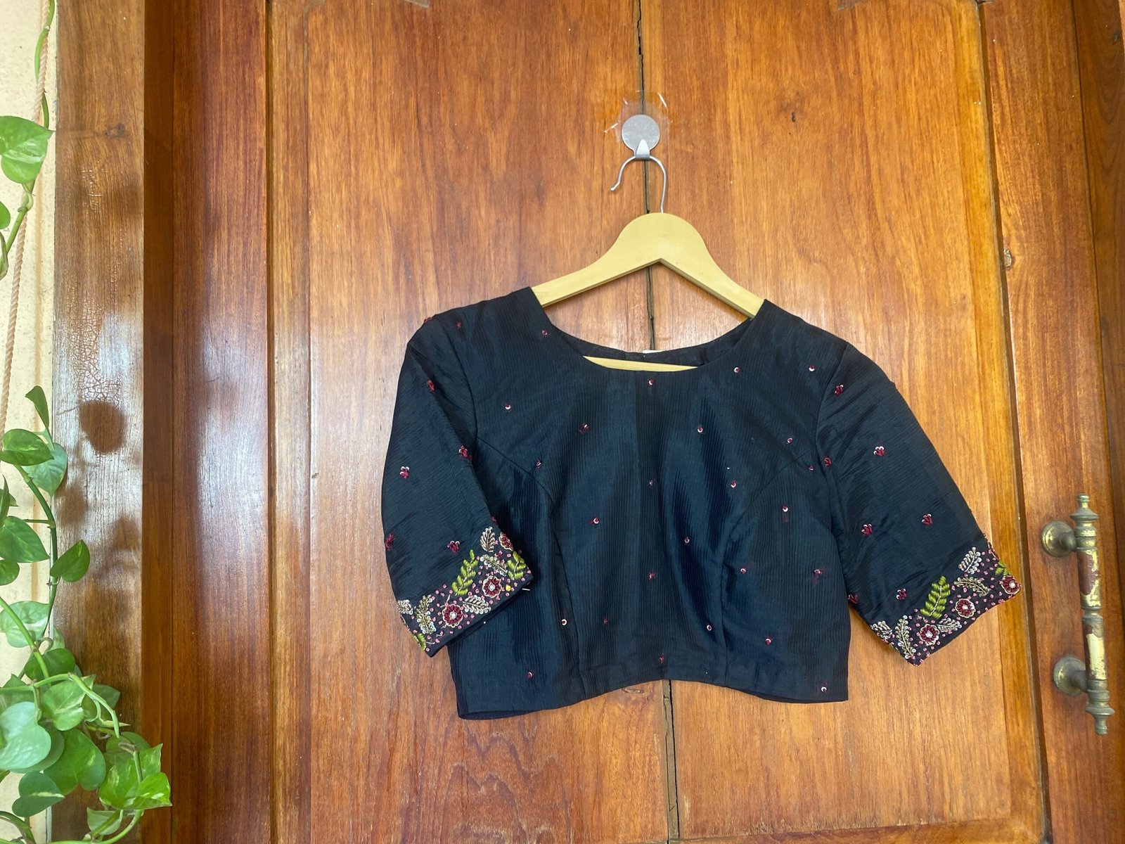 pure silk hand embroidery blouse/multicolor maggam blouse/raw silk zardosi blouse / hand embroidered blouse/ready made thread work blouse