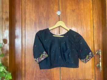 pure silk hand embroidery blouse/multicolor maggam blouse/raw silk zardosi blouse / hand embroidered blouse/ready made thread work blouse