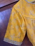 pure silk hand embroidery blouse/saree maggam yellow blouse/yellow banarasi blouse/hand embroidered blouse /pure banarasi blouse zardosi usa
