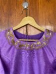 Lavender collar hand embroidery blouse/saree maggam work blouse/collar saree blouse/hand embroidered blouse/lavender ready made blouse