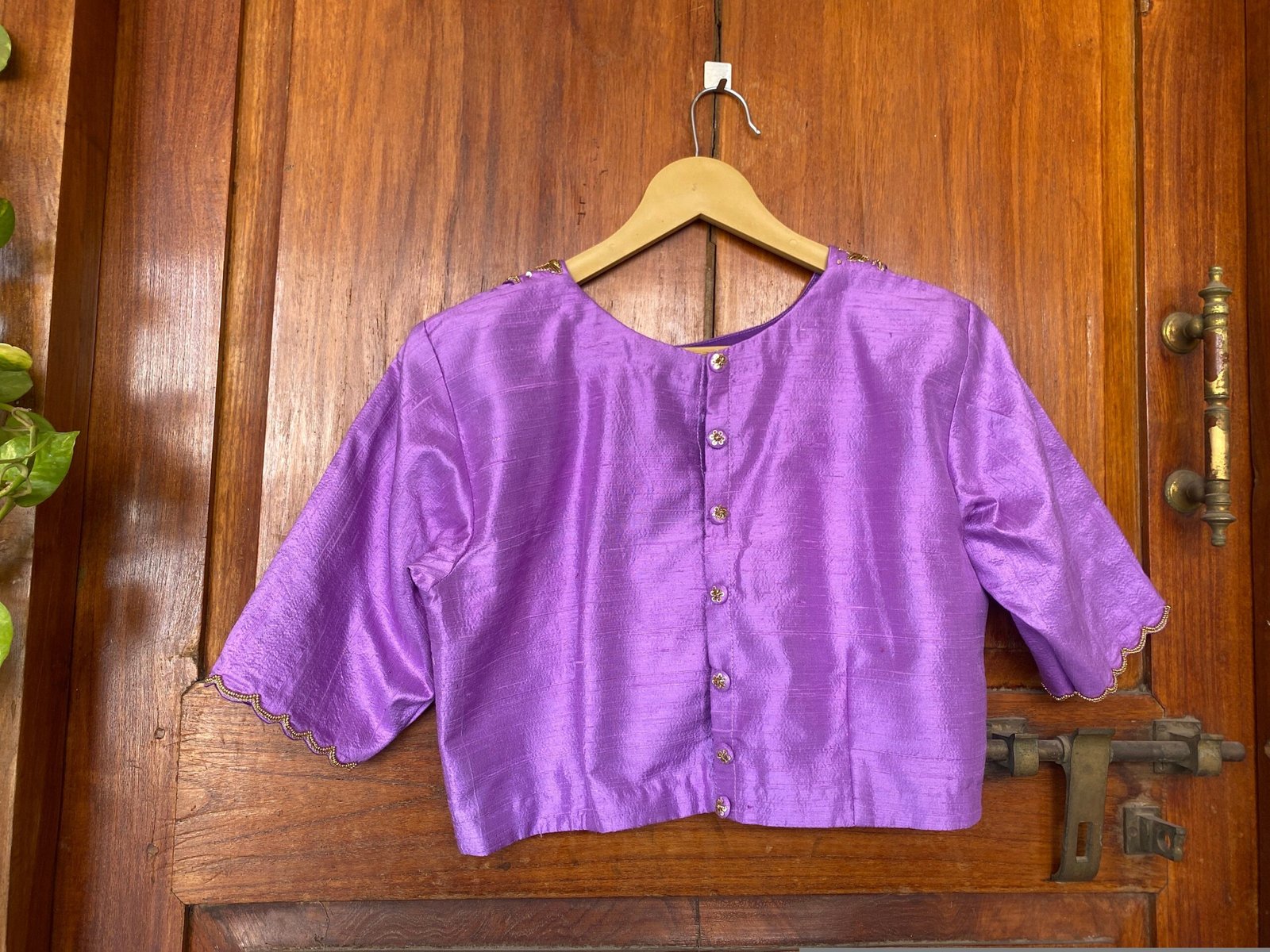 Lavender collar hand embroidery blouse/saree maggam work blouse/collar saree blouse/hand embroidered blouse/lavender ready made blouse