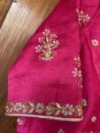Pink pure silk hand embroidery blouse/readymade maggam blouse/pink saree blouse/ hand embroidered blouse /ready made handmade blouse zardosi