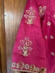 Pink pure silk hand embroidery blouse/readymade maggam blouse/pink saree blouse/ hand embroidered blouse /ready made handmade blouse zardosi