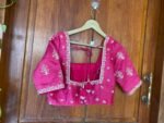 Pink pure silk hand embroidery blouse/readymade maggam blouse/pink saree blouse/ hand embroidered blouse /ready made handmade blouse zardosi