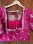 Pink pure silk hand embroidery blouse/readymade maggam blouse/pink saree blouse/ hand embroidered blouse /ready made handmade blouse zardosi