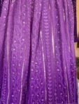 Purple Ombre Lehenga Set: Chikankari Embroidery Crop Top, Dupatta