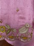 Pure silk hand embroidery blouse/saree maggam light pink blouse /pink saree blouse/ hand embroidered blouse / pink ready made blouse zardosi