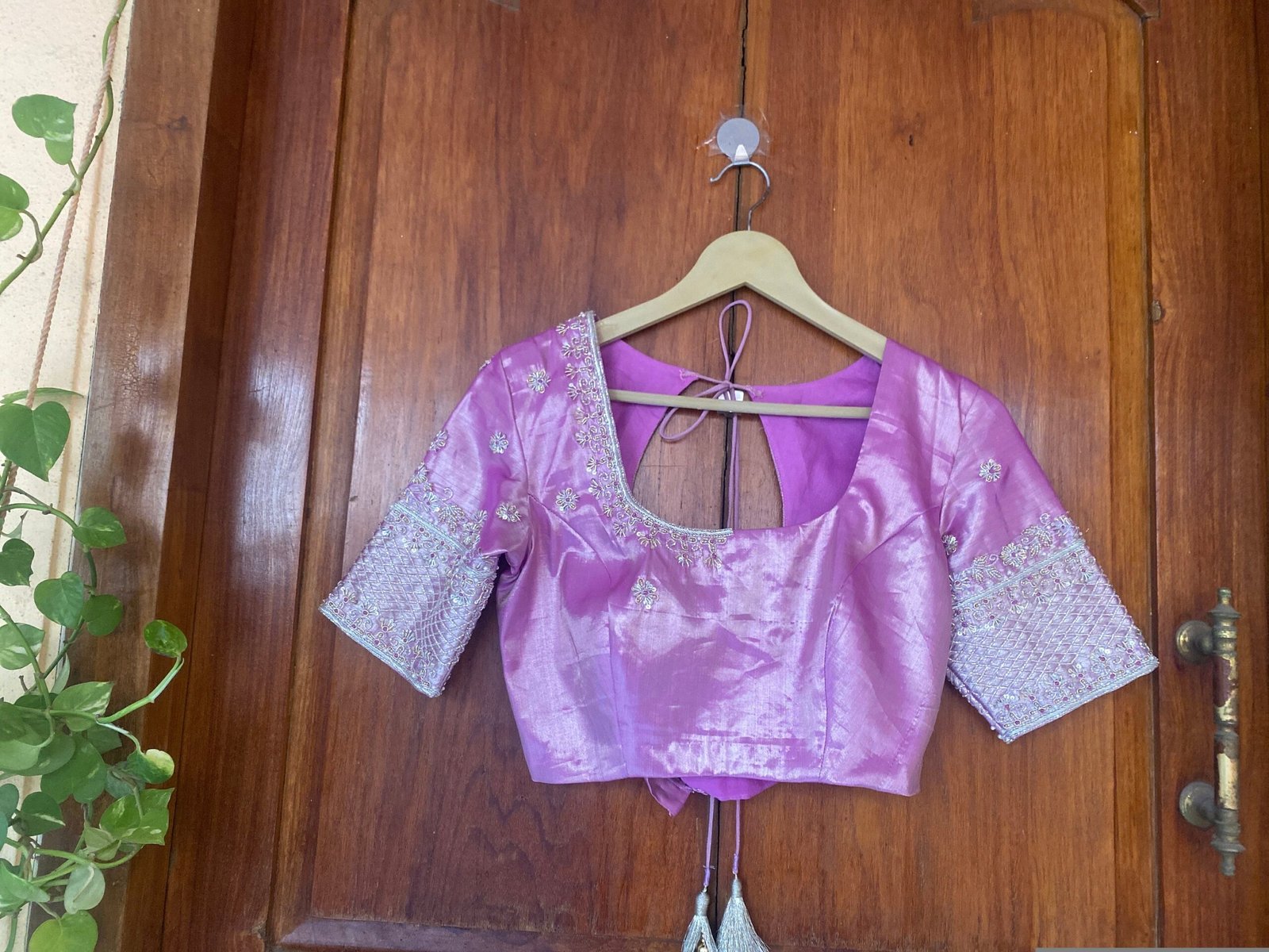 pure silk hand embroidery blouse/saree maggam blouse /tissue silk silk zardosi blouse / hand embroidered blouse /ready made blouse zardosi