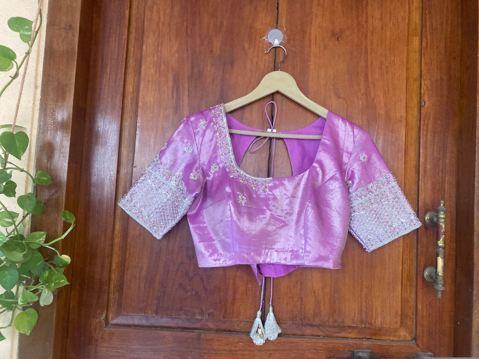 pure silk hand embroidery blouse/saree maggam blouse /tissue silk silk zardosi blouse / hand embroidered blouse /ready made blouse zardosi