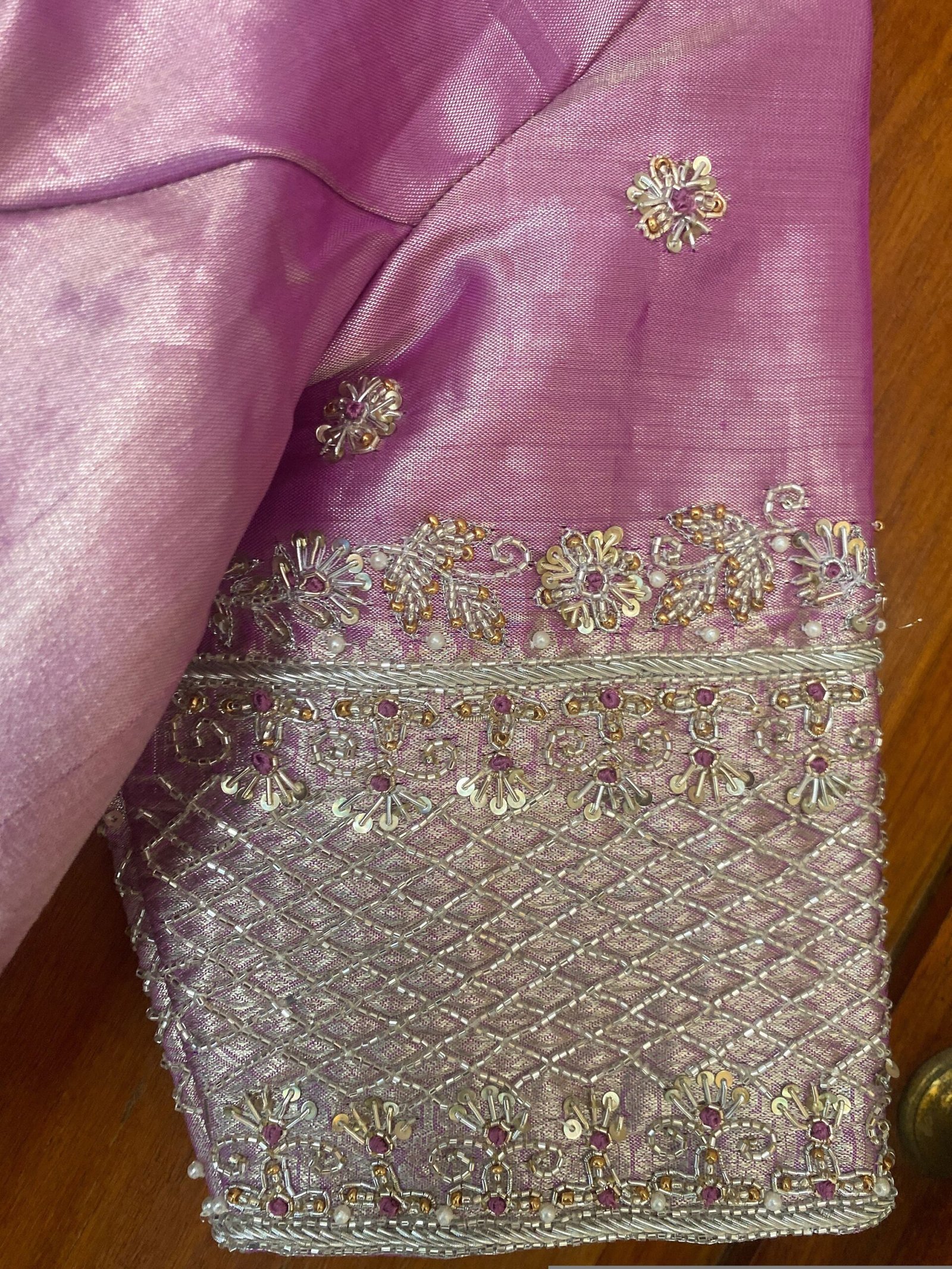 pure silk hand embroidery blouse/saree maggam blouse /tissue silk silk zardosi blouse / hand embroidered blouse /ready made blouse zardosi