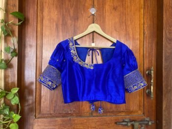 pure silk hand embroidery blouse /  saree maggam blouse / collar zardosi blouse / hand embroidered blouse /ready made blouse zardosi