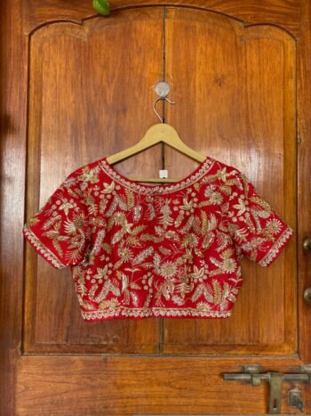 pure silk hand embroidery bridal blouse/ maggam blouse /bridal zardosi blouse / all over hand  embroidered blouse / heavy embroidery blouse