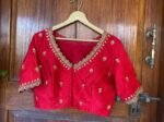 pure silk hand embroidery blouse /saree maggam blouse /red zardosi blouse /maroon red hand embroidered blouse /red ready made blouse zardosi