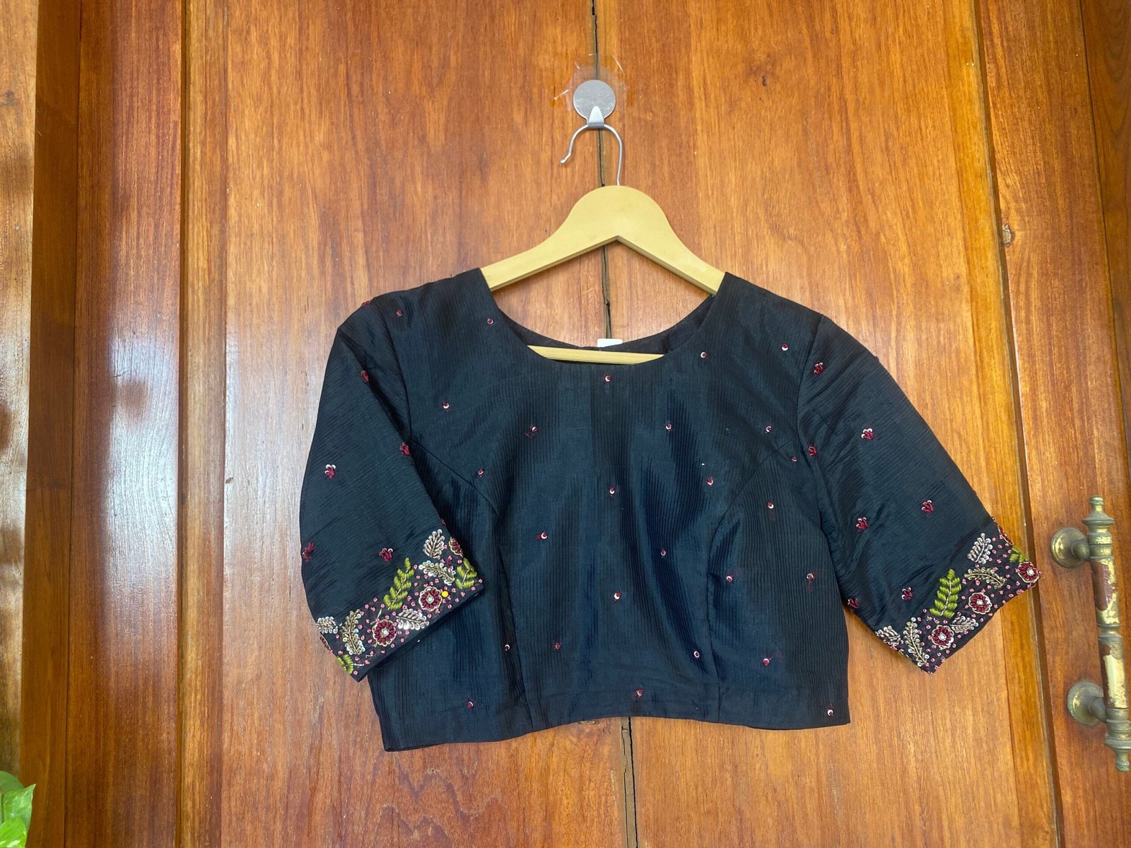 pure silk hand embroidery blouse/multicolor maggam blouse/raw silk zardosi blouse / hand embroidered blouse/ready made thread work blouse