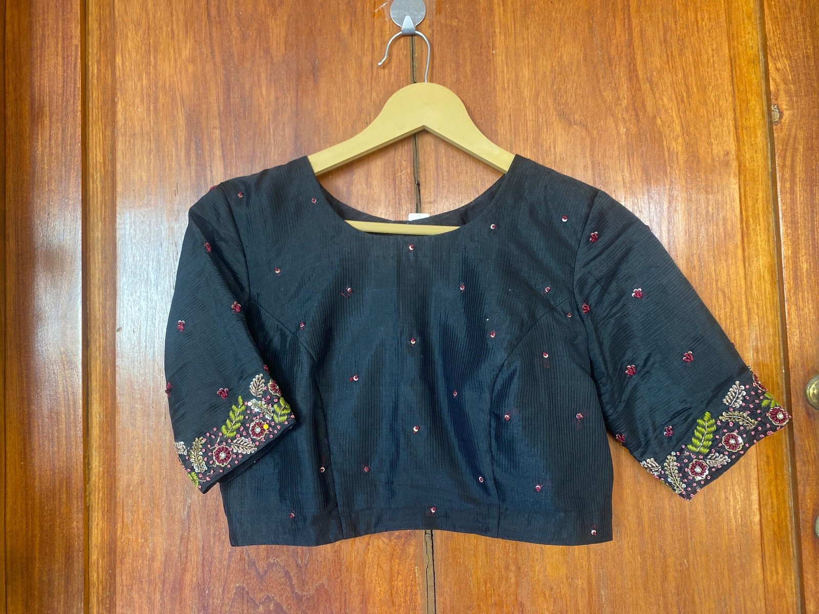 pure silk hand embroidery blouse/multicolor maggam blouse/raw silk zardosi blouse / hand embroidered blouse/ready made thread work blouse