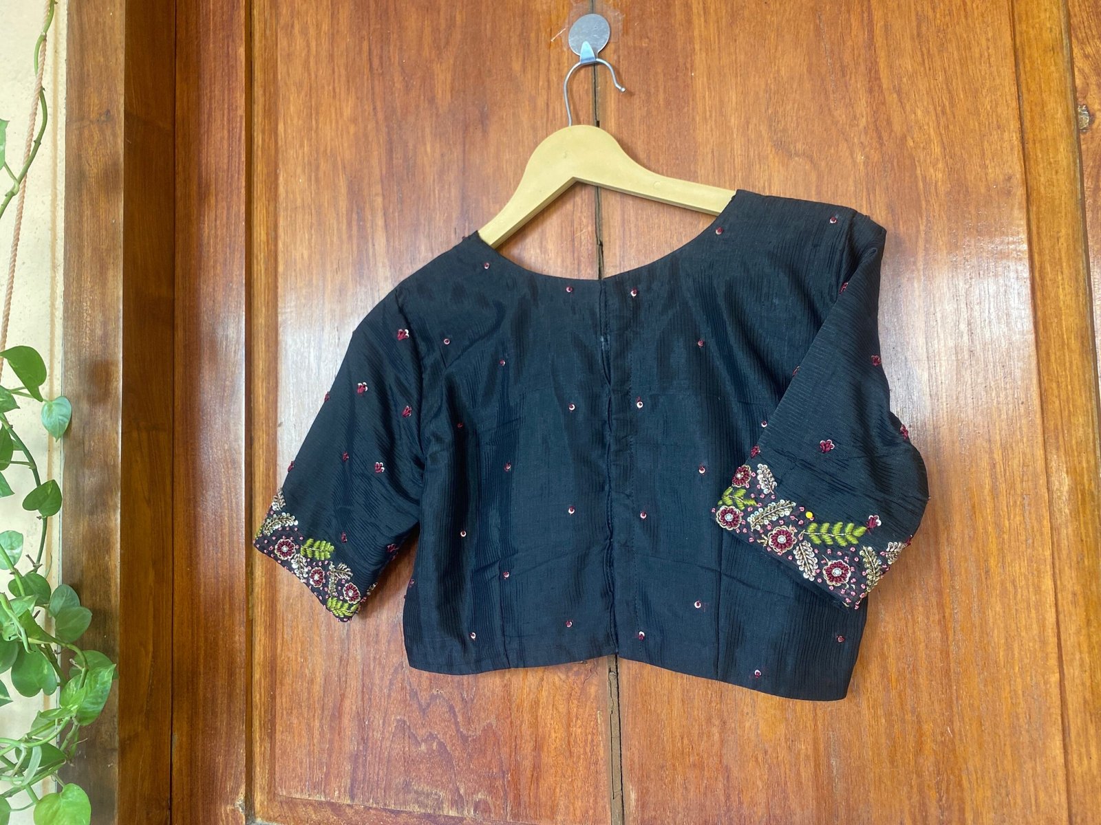 pure silk hand embroidery blouse/multicolor maggam blouse/raw silk zardosi blouse / hand embroidered blouse/ready made thread work blouse