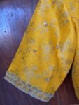 pure silk hand embroidery blouse/saree maggam yellow blouse/yellow banarasi blouse/hand embroidered blouse /pure banarasi blouse zardosi usa