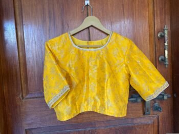 pure silk hand embroidery blouse/saree maggam yellow blouse/yellow banarasi blouse/hand embroidered blouse /pure banarasi blouse zardosi usa