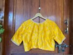 pure silk hand embroidery blouse/saree maggam yellow blouse/yellow banarasi blouse/hand embroidered blouse /pure banarasi blouse zardosi usa