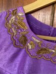 Lavender collar hand embroidery blouse/saree maggam work blouse/collar saree blouse/hand embroidered blouse/lavender ready made blouse