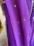 Purple Ombre Lehenga Set: Chikankari Embroidery Crop Top, Dupatta